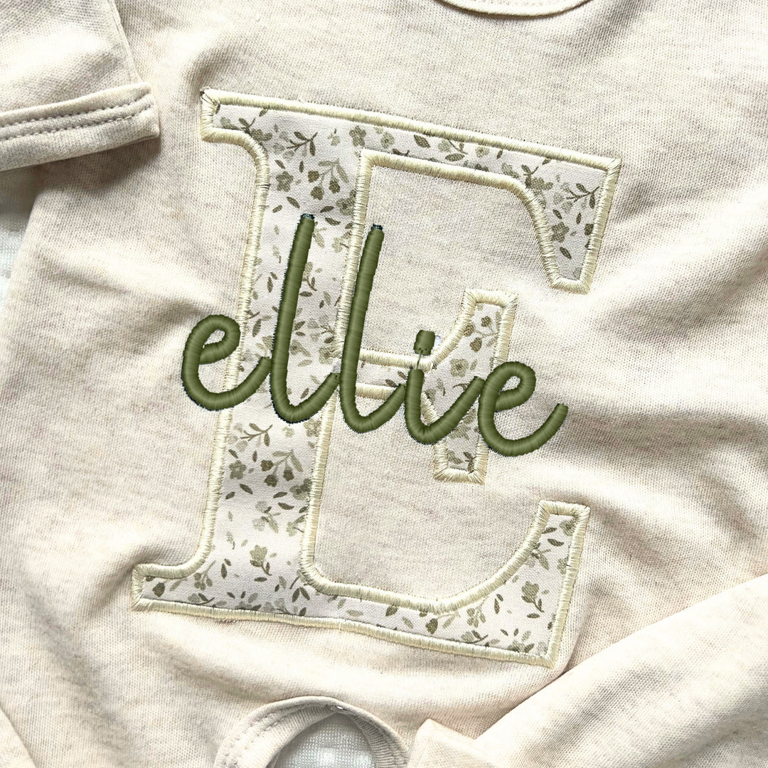 Custom Coming Home Outfit, Name Newborn Outfit, Embroidered Baby Outfit, Hospital Home Outfit, Neutral Custom Baby Outfit, Name Baby Romper