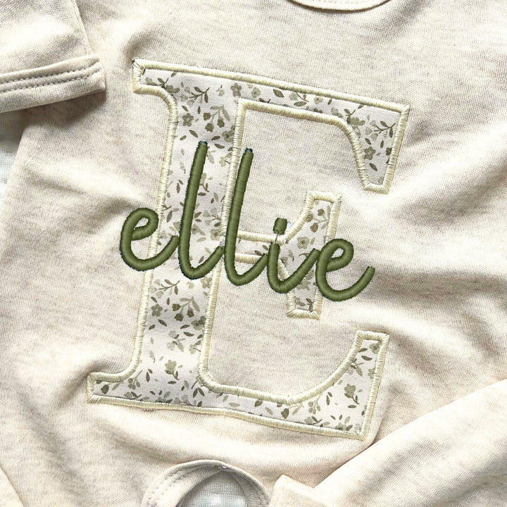 Custom Coming Home Outfit, Name Newborn Outfit, Embroidered Baby Outfit, Hospital Home Outfit, Neutral Custom Baby Outfit, Name Baby Romper