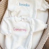 Sweatshirt Bodysuit with Name | Baby Bubble Romper | Baby Shower Gift | Bubble Sweatshirt Romper | Organic Cotton Outfit | Baby Name Reveal