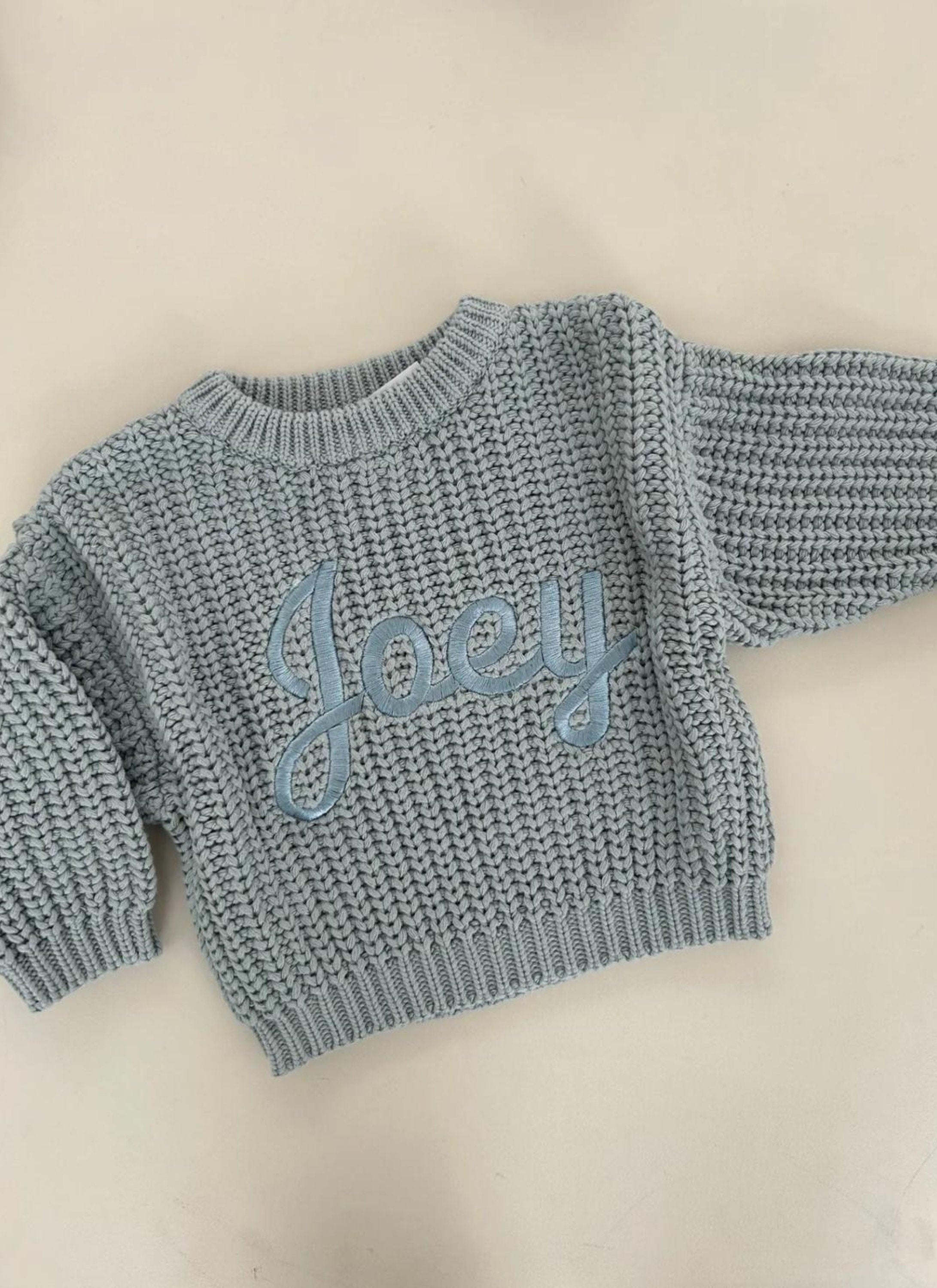 Baby Name Knit Sweater, Custom Baby Sweater, Baby Name Romper, Personalized Baby Sweater, Neutral Baby Name Outfit, Newborn Name Reveal