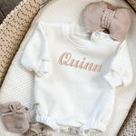 Sweatshirt Bodysuit with Name | Baby Bubble Romper | Baby Shower Gift | Bubble Sweatshirt Romper | Organic Cotton Outfit | Baby Name Reveal