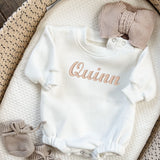 Sweatshirt Bodysuit with Name | Baby Bubble Romper | Baby Shower Gift | Bubble Sweatshirt Romper | Organic Cotton Outfit | Baby Name Reveal