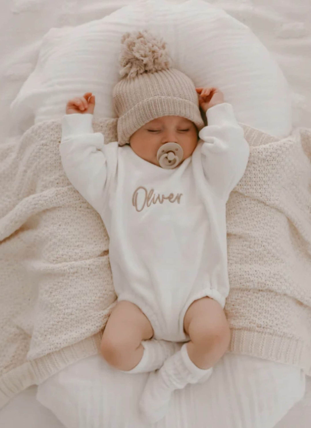 Sweatshirt Bodysuit with Name | Baby Bubble Romper | Baby Shower Gift | Bubble Sweatshirt Romper | Organic Cotton Outfit | Baby Name Reveal