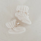 Knit Booties in Warm White