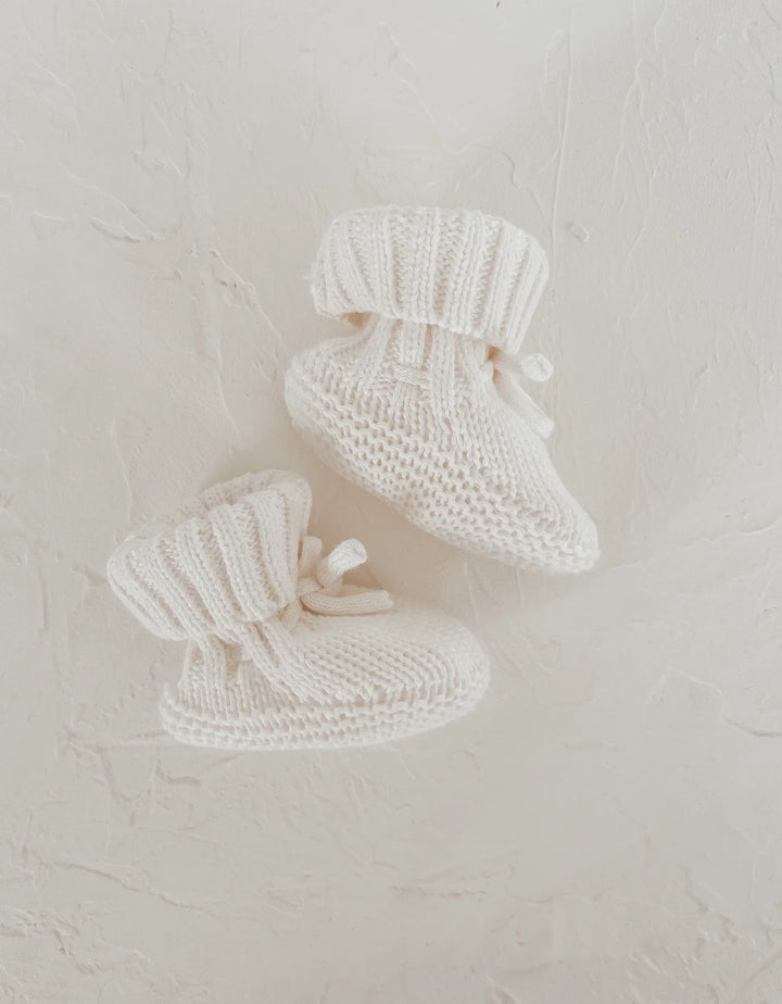 Knit Booties in Warm White