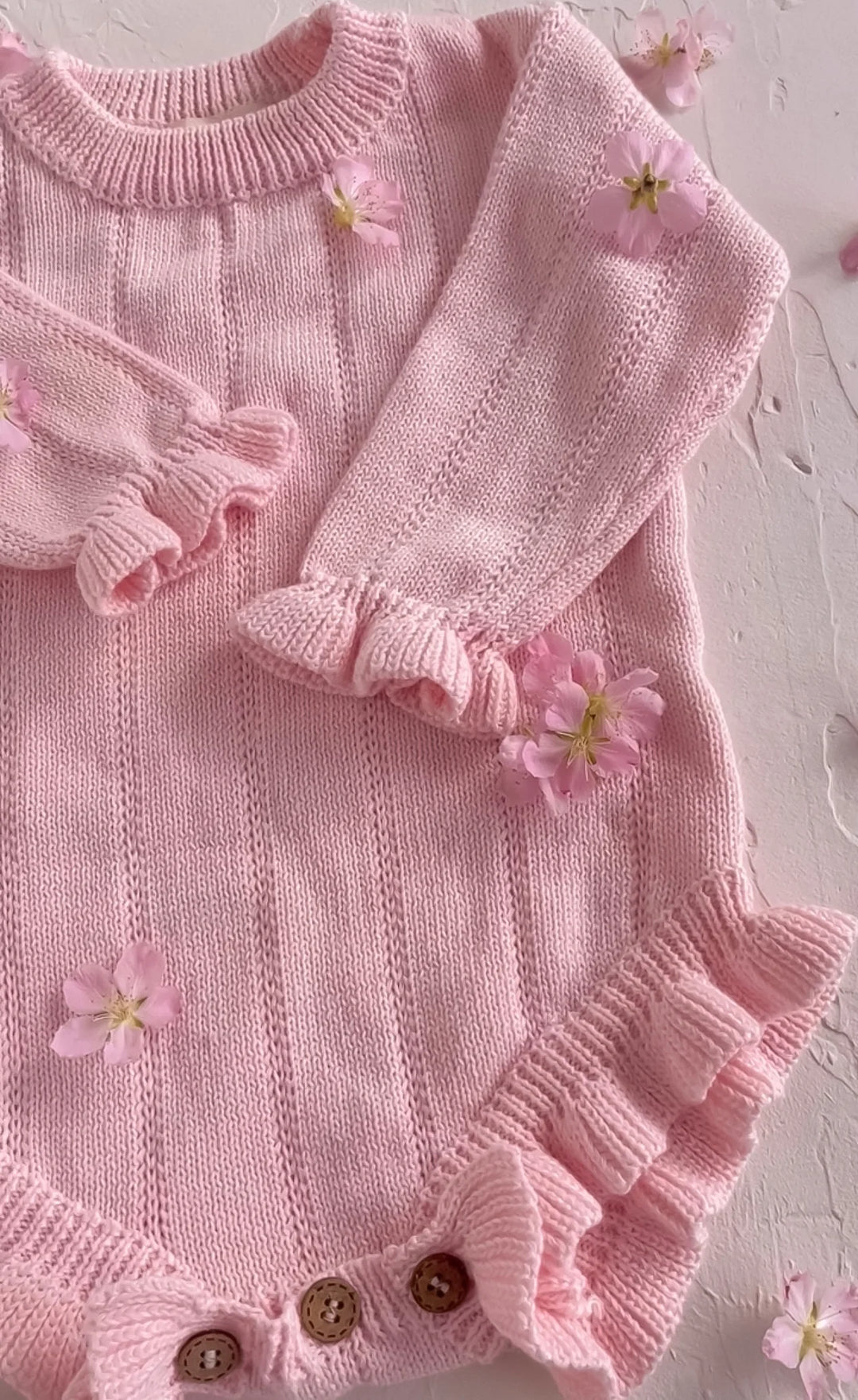 Personalizable Asteria Ruffle Romper in Petal Pink