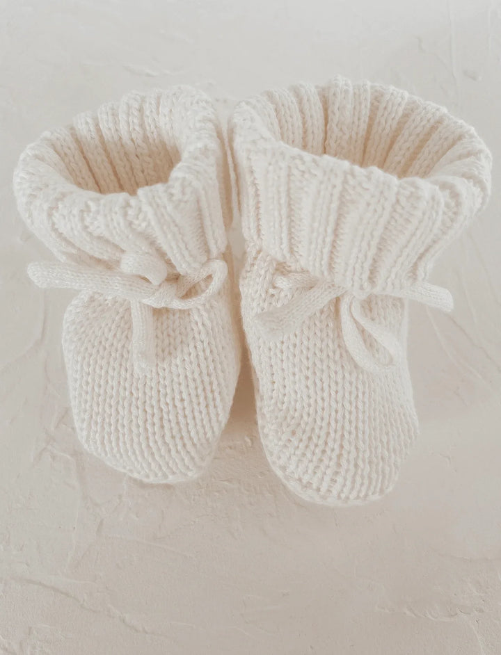 Knit Booties in Warm White