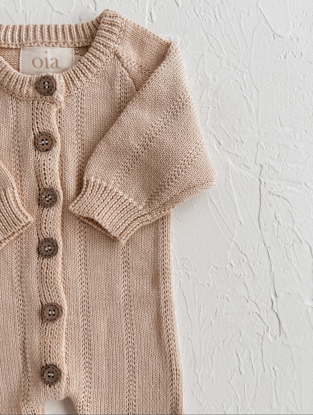 Full Button Knit Romper in Hazel