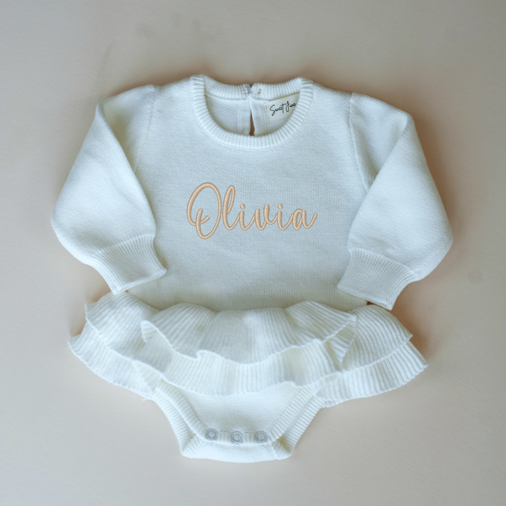 Tutu Knit Romper - Warm White
